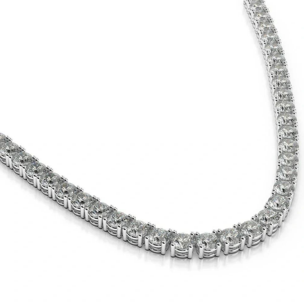Platinum 75ct Tennis Necklace - Picture 3 of 17